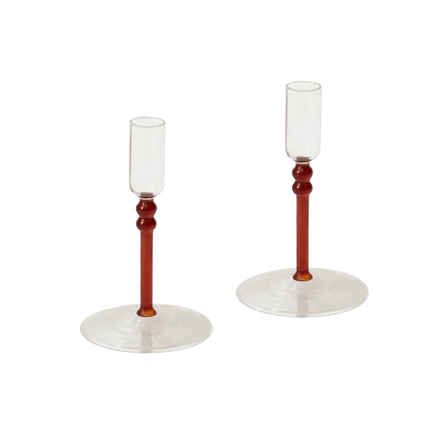 Topia Amber Glass Candle Holder Set of 2