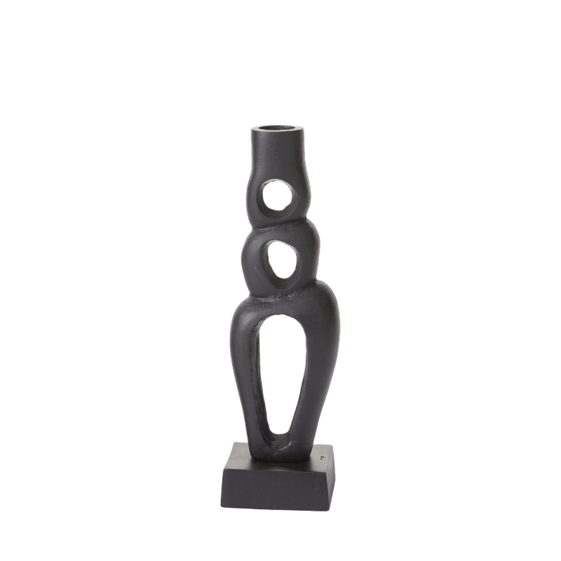 Jelani Matte Black Candle Holder Small Accent Decor Candle Holders