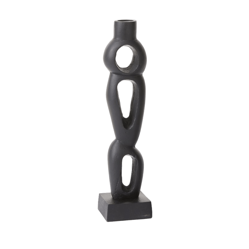 Jelani Matte Black Candle Holder Large Accent Decor Candle Holders
