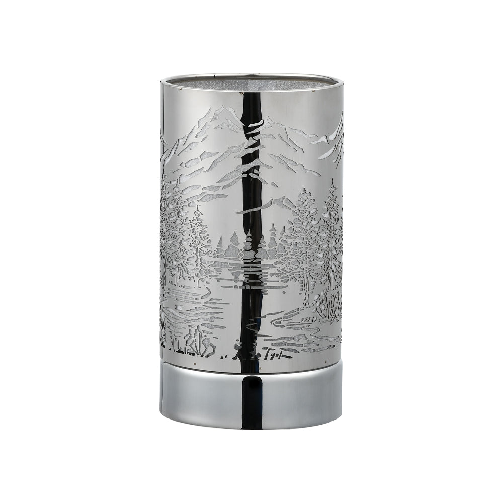 7" Touch Lamp Wax Warmer-Silver Mountain Scene