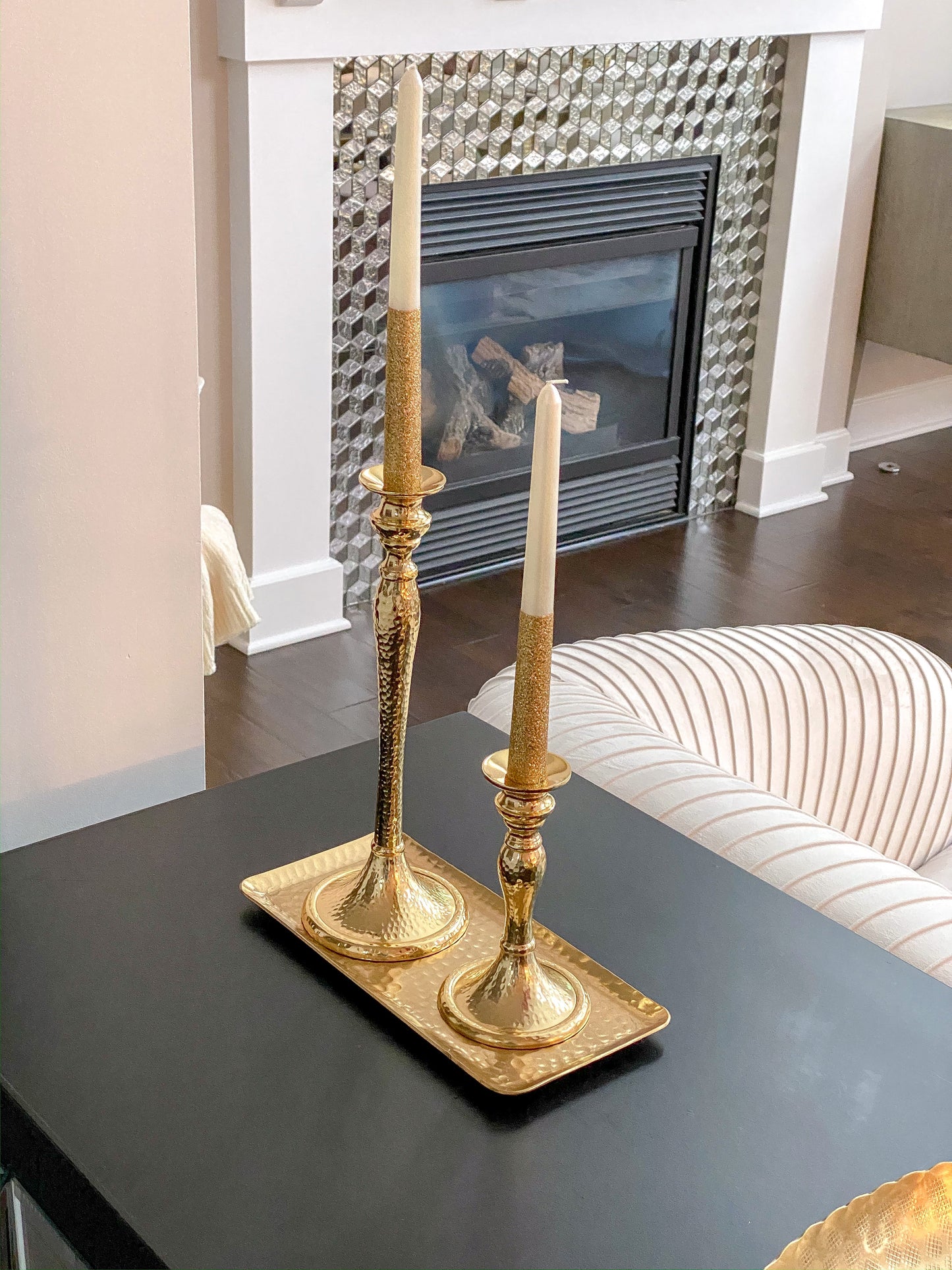 Hammered Gold Candle Sticks (2 Sizes)