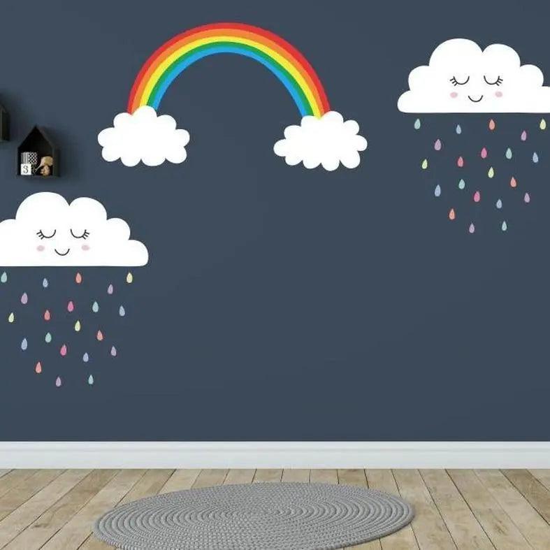 Smiling Clouds Rainbow Wall Decals