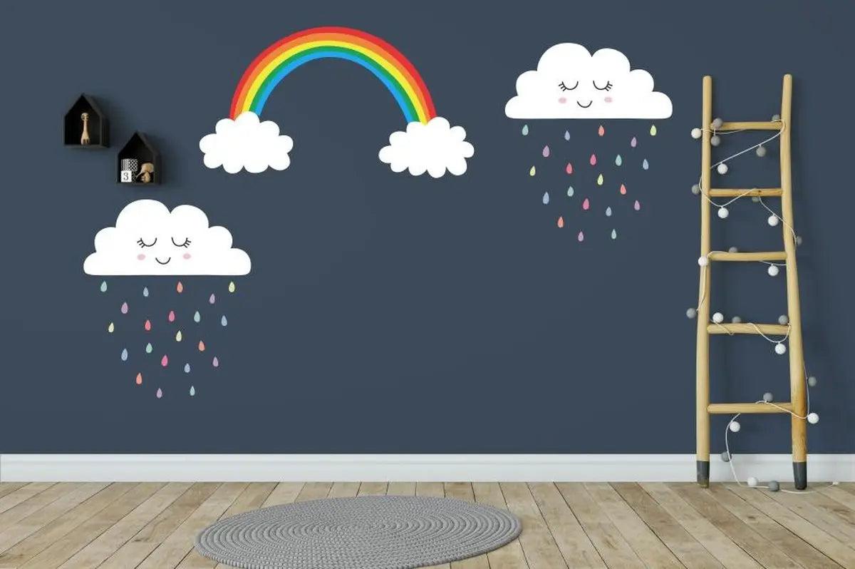 Smiling Clouds Rainbow Wall Decals