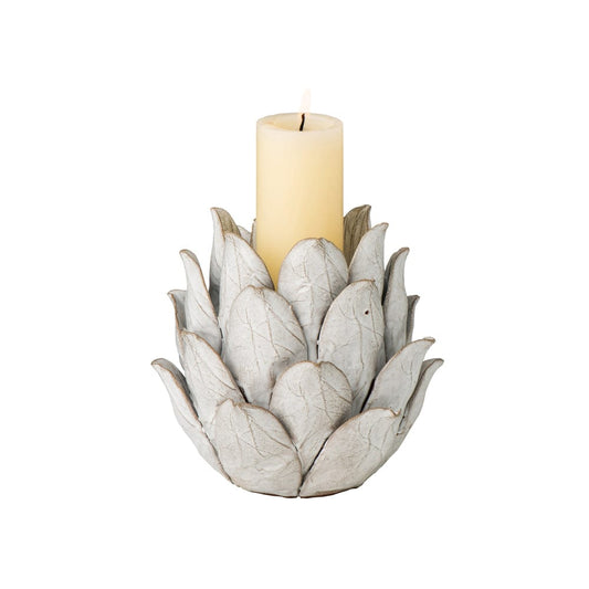 White Artichoke Candle Holder