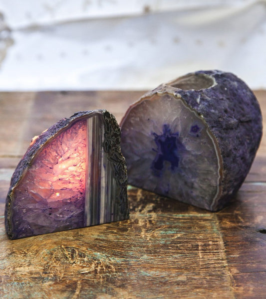 SoulMakes Agate Geode Candle Holder