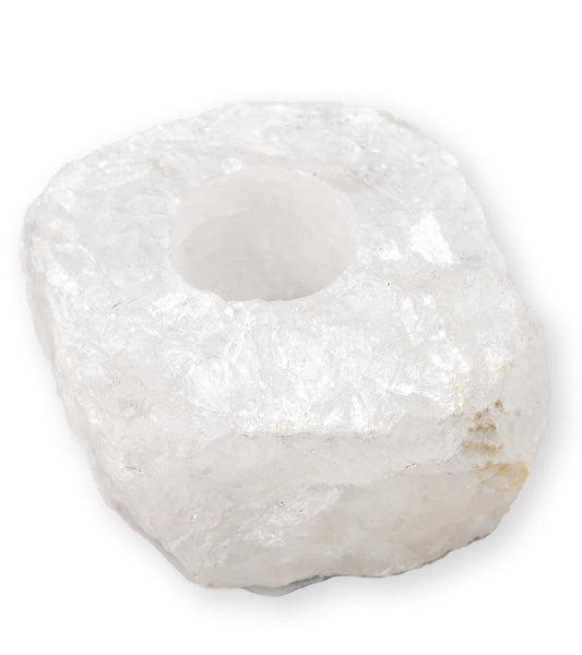 SoulMakes Rough Clear Quartz Candle Holder