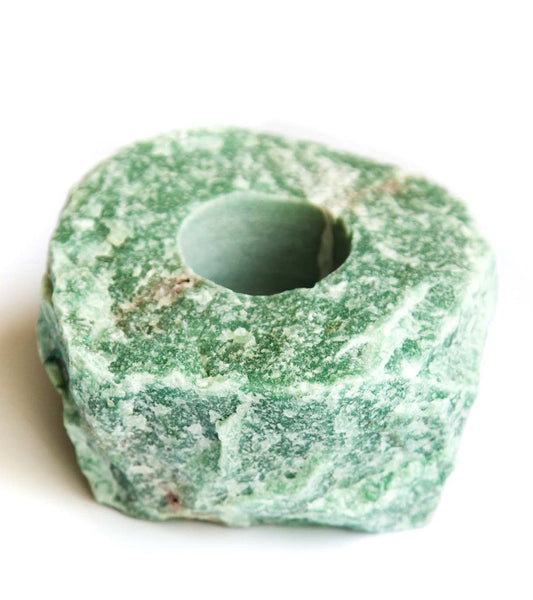 SoulMakes Rough Green Quartz Candle Holder