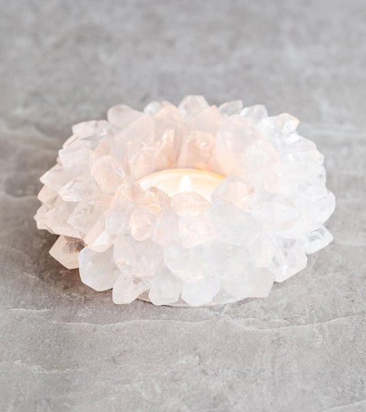 SoulMakes Clear Quartz Lotus Candleholder