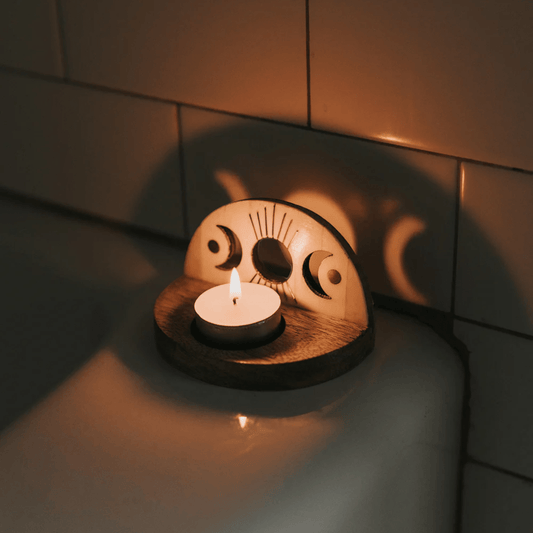 Celestial Moon Phase Tealight Candle Holder