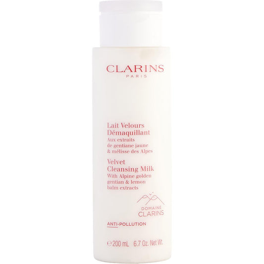 Clarins velvet cleansing milk with alpine golden gentian & lemon balm extracts  200ml/6.7oz