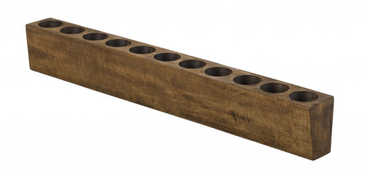 Distressed Maple Stain 4 Hole Sugar Mold Candle Holder