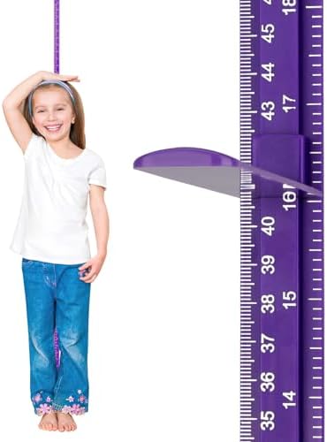 EASYXQ Growth Chart for Wall, Children Height Measurement,3D Removable Growth Height Chart,Splicing Height Ruler for Kids Baby Nursery 79 inch Purple