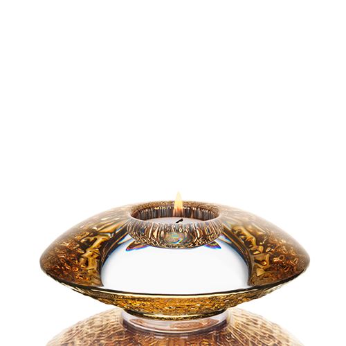 Discus Votive Tealight by Orrefors Candle Holders Orrefors Gold