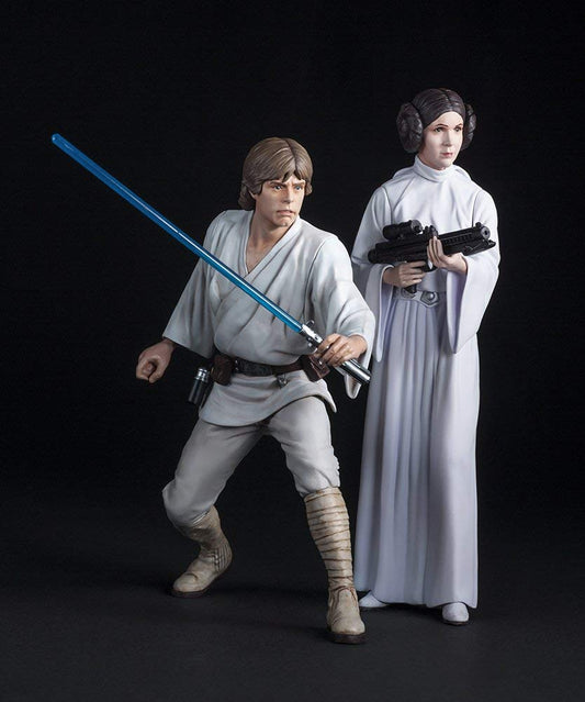 Kotobukiya Star Wars Luke Skywalker & Leia 2 Pack Artfx+ Statue