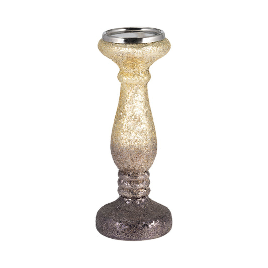 12" Plum Crackled Candle Holder