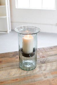 Ribbed Glass Hurricane
