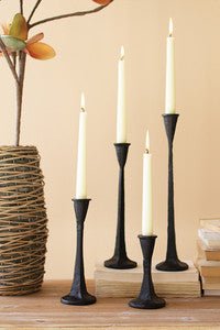 Cast Iron Taper Candle Holders - Set of 4