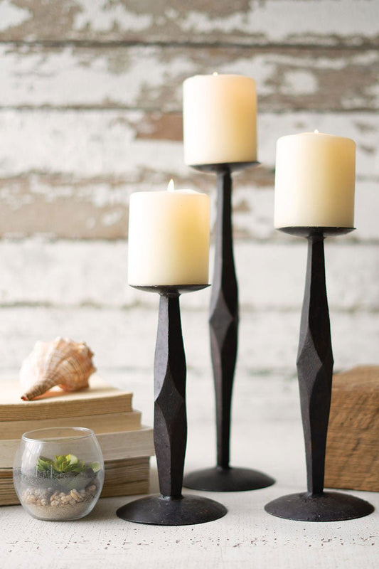 Forged Iron Candle Trio