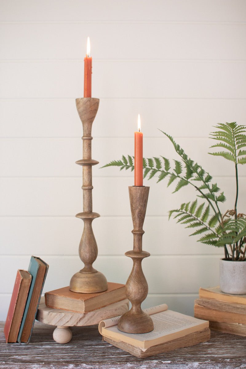 Mango Wood Candle Stands