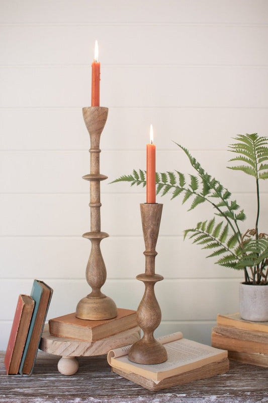 Mango Wood Candle Stands