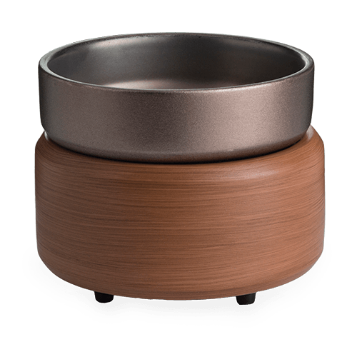 Candle Warmer 2 in 1 Classic Warmer Pewter & Walnut