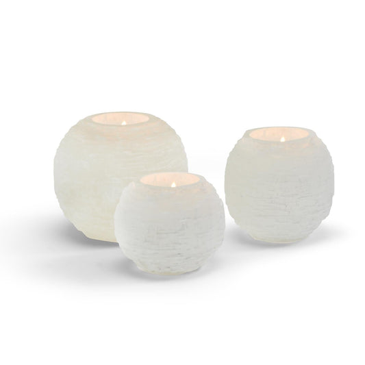 Glaciers Selenite Crystal Candle Holder