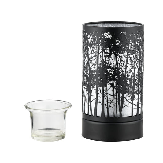 7" Touch Lamp Wax Warmer-Black Morning Trees
