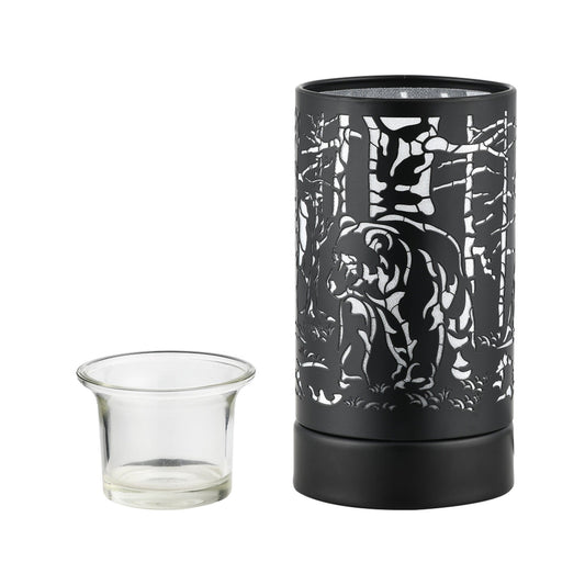 7" Touch Lamp Wax Warmer-Black Bear Family
