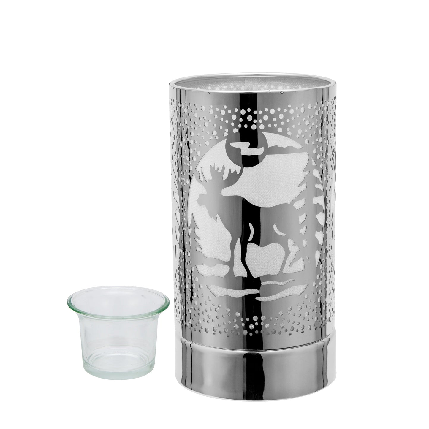 7" touch lamp Wax Melts Warmer-Metal Table Decor -Silver Moose