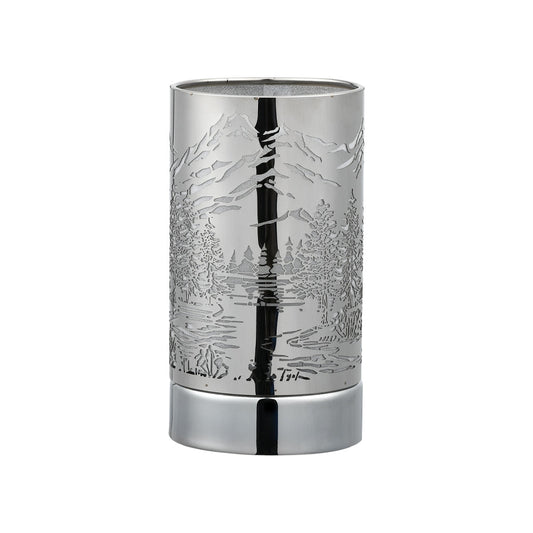 7" Touch Lamp Wax Warmer-Silver Mountain Scene