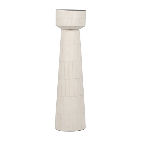 Resin, 15" Pillar Candleholder, Ivory