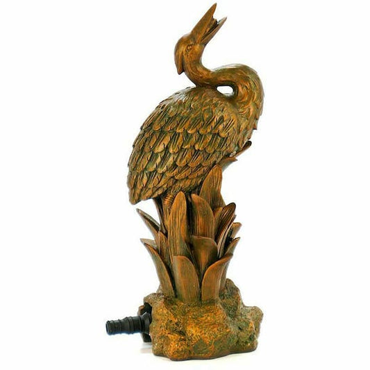 Striking Crane Spitter Lightweight Garden Pond Accessory