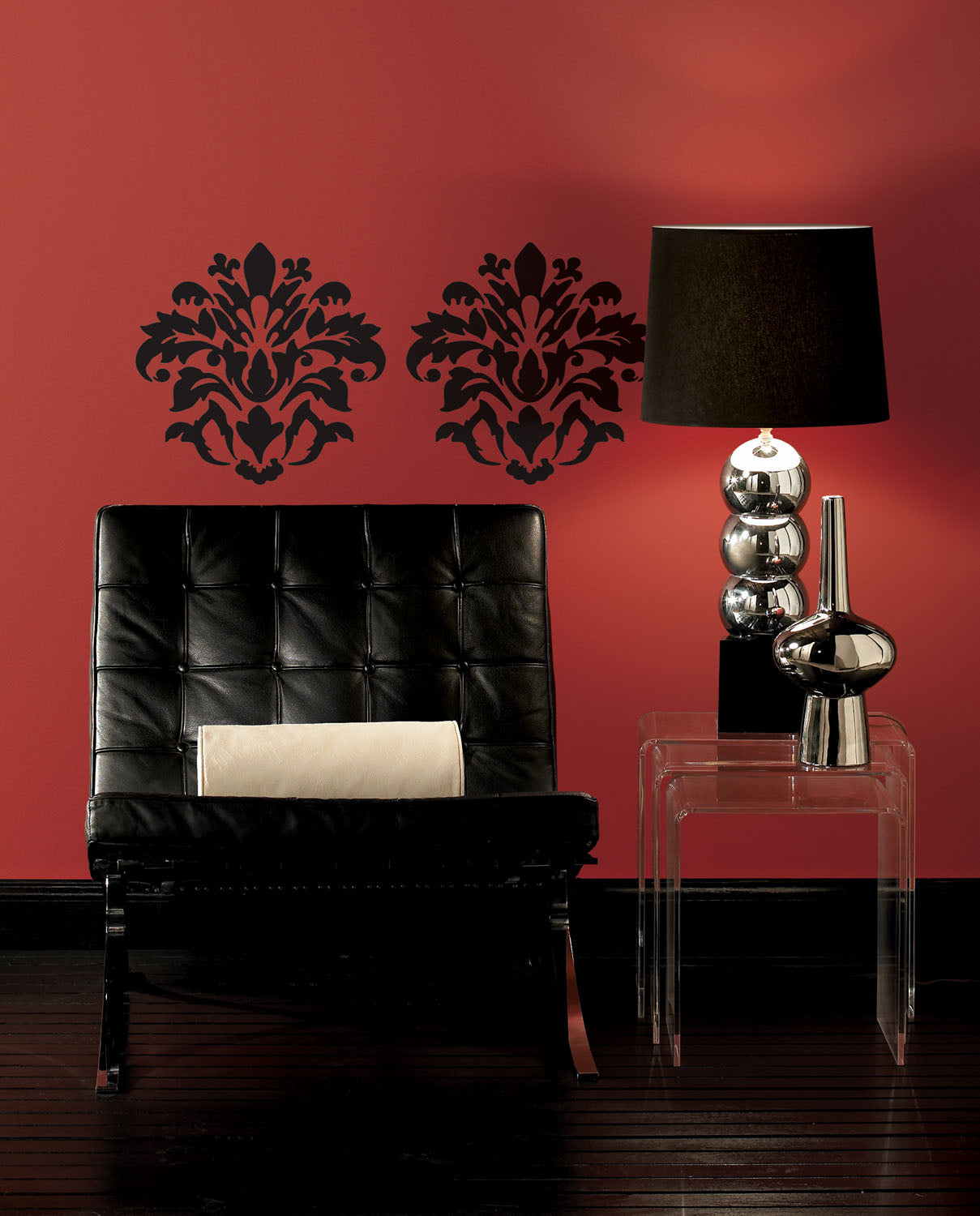 Damask (Black) Peel & Stick Wall Decals