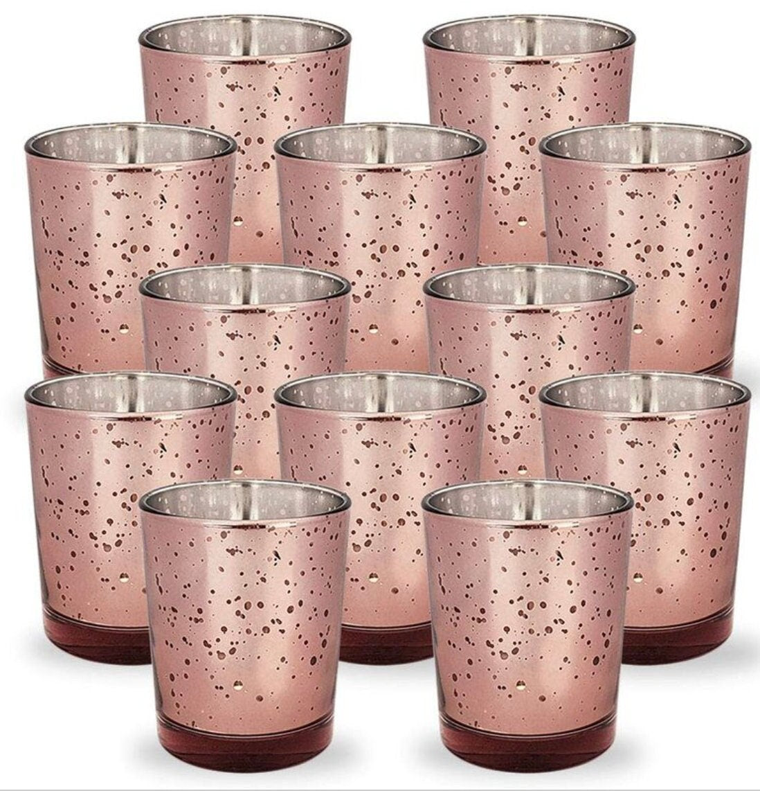 12 Wine Mercury Glass Votive Candle Holders