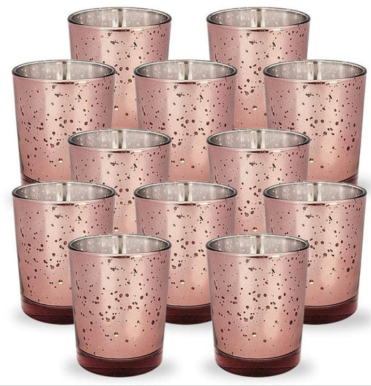 12 Wine Mercury Glass Votive Candle Holders