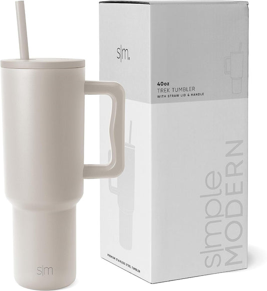 Stylish Insulated 40 oz Tumbler with Handle and Straw Lid - Reusable Stainless Steel Water Bottle - Ideal Gifts.