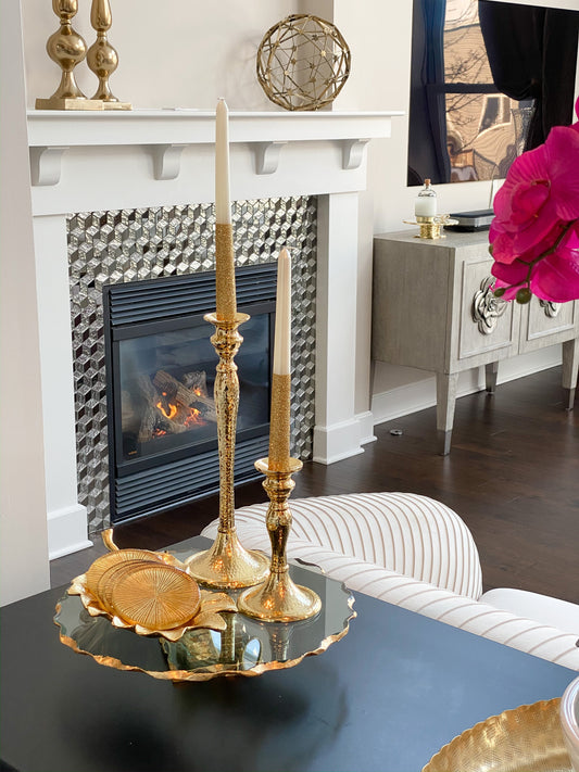 Hammered Gold Candle Sticks (2 Sizes)
