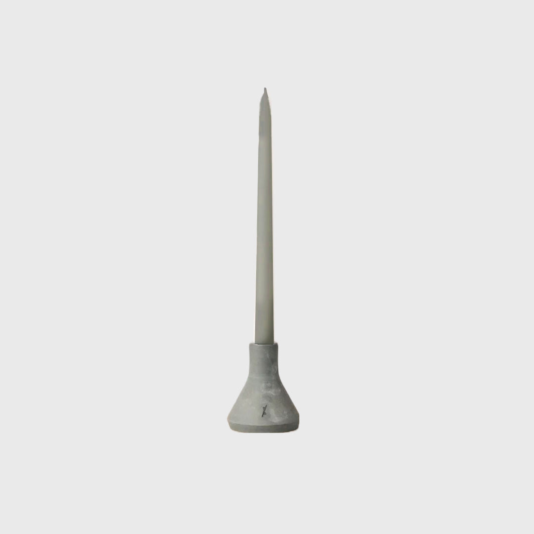 impatience forest green stoneware candle holder made in Kingston, NY
