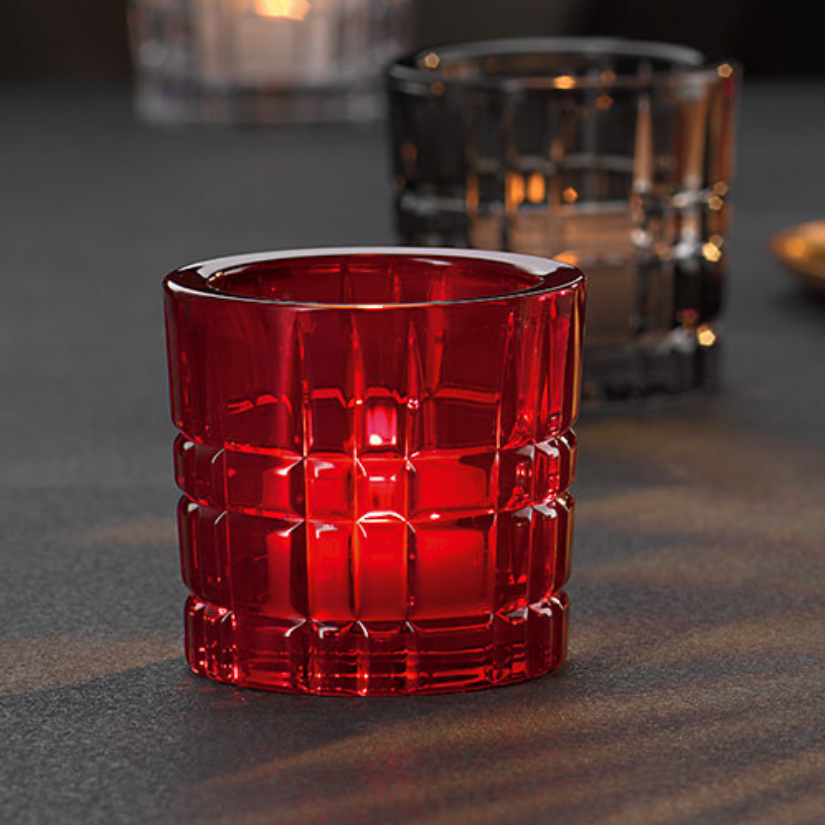 Nachtmann Square Votive Red (Set of 2)